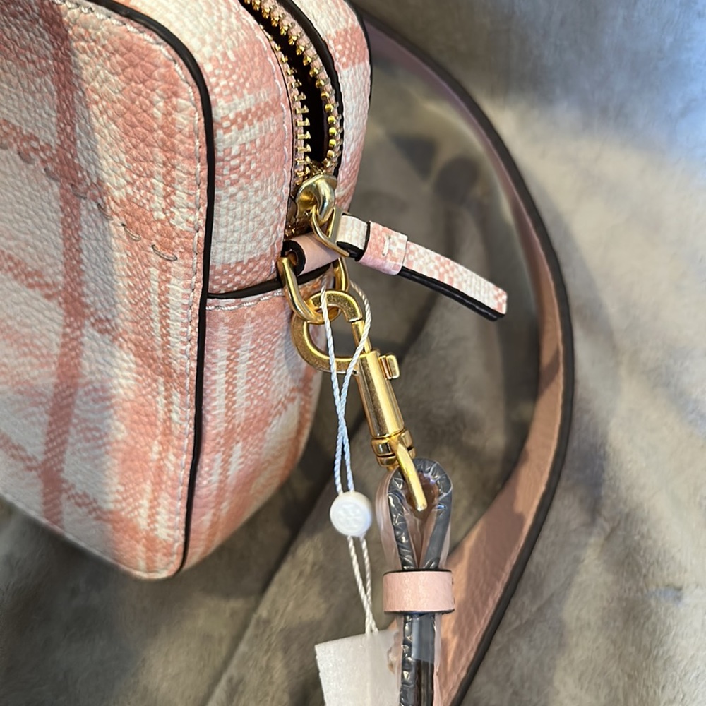 NWT Tory Burch blush plaid crossbody - Picture 8 of 11